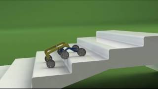 rocker bogie mechanism concept stair climbing robotanimation using solidworks motion study [upl. by Kcoj]