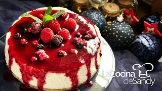 CHEESECAKE NAVIDEÑO🎄RECETA FACIL🎅 POSTRE DIFERENTE 💚TARTA DE QUESO NAVIDAD [upl. by Nrojb]