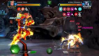 Human torch Easy one Shot on uncollected Boss Storm pyramid X  marvel contest of champions [upl. by Bordie865]