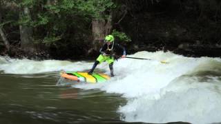 River Surfing Trick with Badfish SUP Team Rider Miles [upl. by Etteloiv]