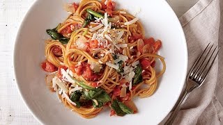 How to Make OnePot Pasta with Spinach and Tomatoes  Cooking Light [upl. by Thibault]