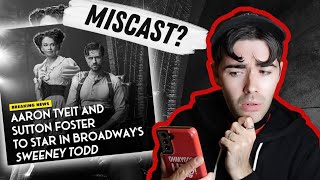 NEWS are the new Sweeney Todd leads miscast  Aaron Tveit and Sutton Foster join Broadway revival [upl. by Korrie]