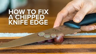 How to sharpen and fix a dull chefs knife with a whetstone [upl. by Ednutabab]