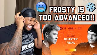 IM FROZEN SXIN 🇩🇪 vs Frosty 🇬🇧  GBB 2021 WORLD LEAGUE  Quarter Final BEATBOX REACTION [upl. by Burchett]