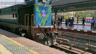 17032  Hyderabad Mumbai Express  Crossing Thane Station  Honking KYN WDG 3A [upl. by Damas244]