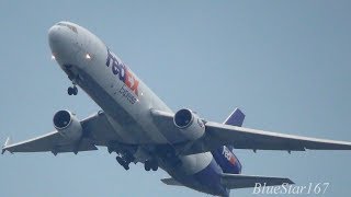 FedEx Express McDonnell Douglas MD11F N613FE takeoff from KIXRJBB Osaka  Kansai RWY 06R [upl. by Pierson35]