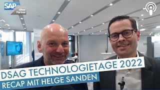 DSAG Technologietage 2022 Recap mit Helge Sanden [upl. by Lledal]