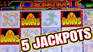 I WON 5 HUGE JACKPOTS  HIGH LIMIT CLEO 2 AND PHARAOHS FORTUNE SLOT [upl. by Nolyaj507]