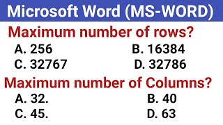 MS Word MCQ II Important questions II Top20 MCQ from MSWord [upl. by Fokos]