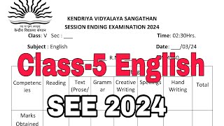 CLASS 5 English  SEE 2024  Annual Exam Question Paper  TERM2 KV CBSE Kendriya Vidyalaya Part3 [upl. by Enaitsirhc]