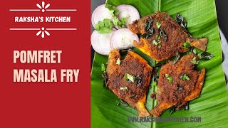 Pomfret Masala Fry  White Pomfret Fry Recipe  Tawa Fish Fry  Rakshas Kitchen [upl. by Eyks509]