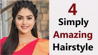 4 Simply Amazing Hairstyle  Easy hairstyle  new hairstyle  hairstyle for saree [upl. by Aita]