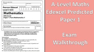 Edexcel A Level Pure Maths  2022 Predicted Paper 1 Advance Information [upl. by Lori]