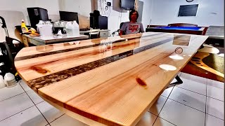 How Epoxy Table Made w rocks [upl. by Aenat]