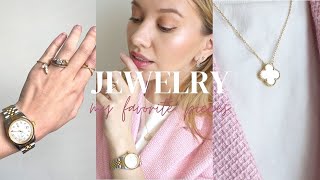 My Everyday Jewelry Pieces Favorite Rings Earrings Necklaces and More [upl. by Etnod]