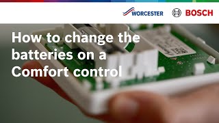 How to change the batteries on a Comfort control  Worcester Bosch [upl. by Anikat]