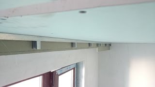 короб  карниз для штор монтаж гипсокартона Drywall installation [upl. by Adnalue256]