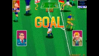 Football Champ  Hat Trick Hero 1990 Arcade Game  Longplay [upl. by Ycnaffit]