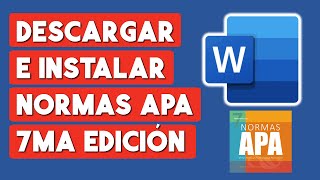 Como Descargar e Instalar Normas APA 7ma Edición en Word [upl. by Atekehs]