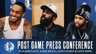 PJ Washington Kyrie Irving Jaden Hardy amp Jason Kidd  Post Game  OKC  111724 [upl. by Berk]