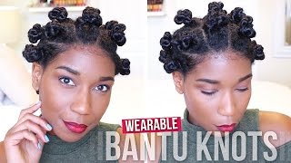 Wearable Threaded Bantu Knots  Protective Natural Hairstyle [upl. by Einehpets]