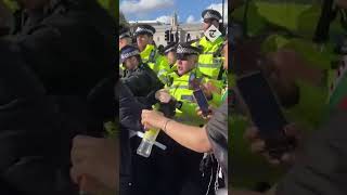 Tensions rise as police clash with proPalestine protesters in London [upl. by Eynobe416]