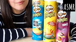 ASMR Eating Sounds Three Kinds of Pringles  Crunchy No Talking [upl. by Ahseenak]