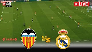 🔴LIVE  VALENCIA vs REAL MADRID  Spain La Liga 2425  Full Match  PES Game Simulation [upl. by Dre509]