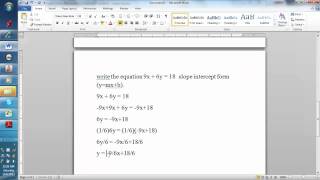 Find the intercepts for 9x  6y  18 and graph the equation using the slope intercept form [upl. by Barrow]