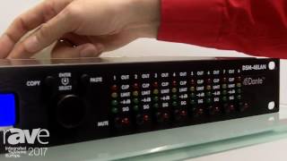 ISE 2017 Monacor International Shows DSM48DT Digital Sound Management System [upl. by Noed]