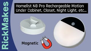 Homelist N8 Pro Rechargeable Motion Under Cabinet Closet Night Light etc [upl. by Hama]