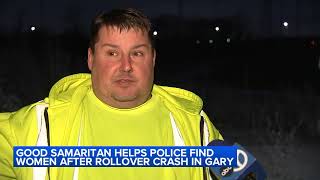 Good Samaritan helps police find injured woman in the dark after rollover car crash in NW Indiana [upl. by Hudis]