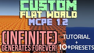 CUSTOM INFINITE FLAT WORLD TUTORIAL amp PRESETS in MCPE 12 Minecraft PE NO FILL [upl. by Nivets817]