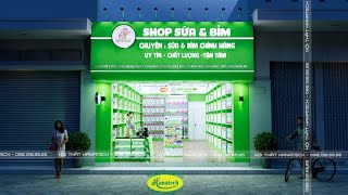 MẪU THIẾT KẾ CỬA HÀNG SHOP BỈM SỮA TỪ NỘI THẤT HANATECH  HOTLINE TƯ VẤN MỞ SHOP 0981386565 [upl. by Kei917]