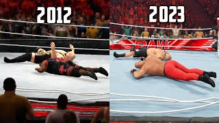 Breaking The Ring In Every WWE Games Possible 🔥 WWE 12 to WWE 2K23 Ring Breaker Evolution [upl. by Pathe]