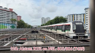 11th Alstom R151 debuted on North South Line T429 805806 FD LN [upl. by Lynna]