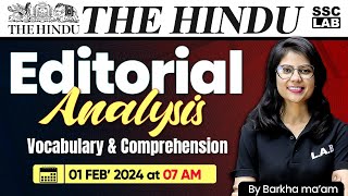 The Hindu Editorial Analysis  01 Feb 2024  Vocab amp Comprehension  The Hindu Vocab By Barkha Mam [upl. by Snider]