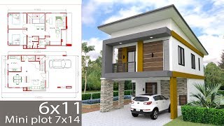 Small Home Design Plan 6x11m with 3 Bedrooms [upl. by Ogires]