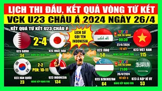 Lịch Thi Đấu Kết Quả Vòng Tứ Kết VCK U23 Châu Á 2024 Ngày 264  Indonesia Lập Kỳ Tích Vào Bán Kết [upl. by Linnea]