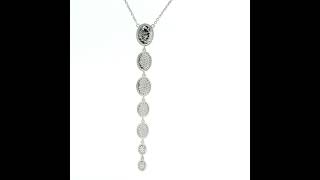 14K White Gold Fancy Oval Drop 125ct Diamond Necklace 65mm by 35mm [upl. by Harwill]