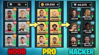 DLS 23 NOOB vs PRO vs HACKER 250000 coins  60000 Diamonds [upl. by Esinev]