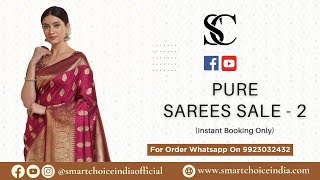 Pure Sarees Sale  2 Instant Booking Only  For Booking  9923032432  For Booking  9402283469 [upl. by Dasi]