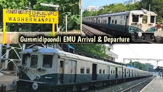 Chennai Beach  Gummidipoondi EMU  Arrival  Departure  Washermanpet  Classic Name Board [upl. by Nagam]