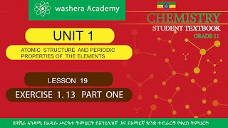 CHEMISTRY GRADE 11 UNIT 1 L ESSON 19 EXERCISE 113 PART ONE [upl. by Lori]