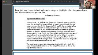 Year 2  Miss Eckett  English  nonchronological report  110221 [upl. by Eilhsa]