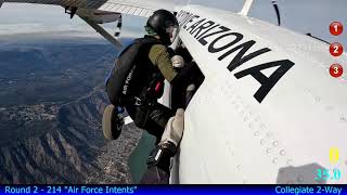 Air Force Intents 2way Open 2023 USPA Collegiate National Skydiving Championships [upl. by Leamiba]