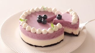 簡単！ブルーベリーレアチーズケーキの作り方／Nobake Blueberry Cheesecake recipe [upl. by Cargian]