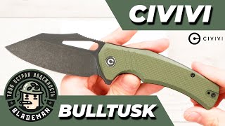 Нож CIVIVI BullTusk Flipper amp Thumb Hole Knife OD Green Coarse G10 [upl. by Akemit359]