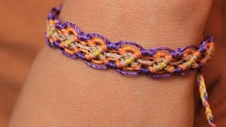 como hacer una pulsera macrame punto abeja [upl. by Goat810]