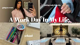 Work Day In My life amp GRWM For A Trip events school nails packing etc [upl. by Toback]